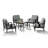 Teak Outdoor Four-person Conversation Set With Cushion And Two Side Tables-1987628334-1987628368