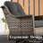 9 - Person Patio Furniture Sofa with Swivel Rockers , Outdoor Wicker Rattan High Back Sofa with Cushions, All Weather Sofa with Ottomans for Garden Backyard-892407855