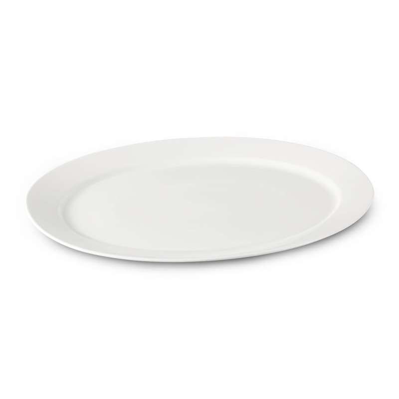 19" White Oval Platter