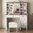 Charming Farmhouse Vanity Desk With Sliding Mirror And Ample Storage