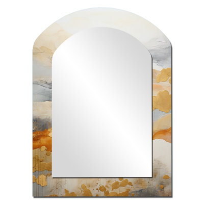 Beige Minimal Expression II - Modern Arch Wall Mirror