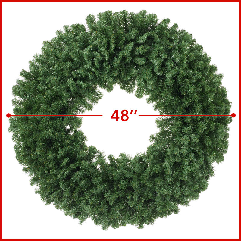 48-Inch Green Pine Artificial Christmas Wreath for Front Door