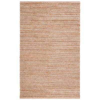 Kazuhito Natural Fiber Handwoven Jute/Cotton Rug in Ivory/Natural/Brown