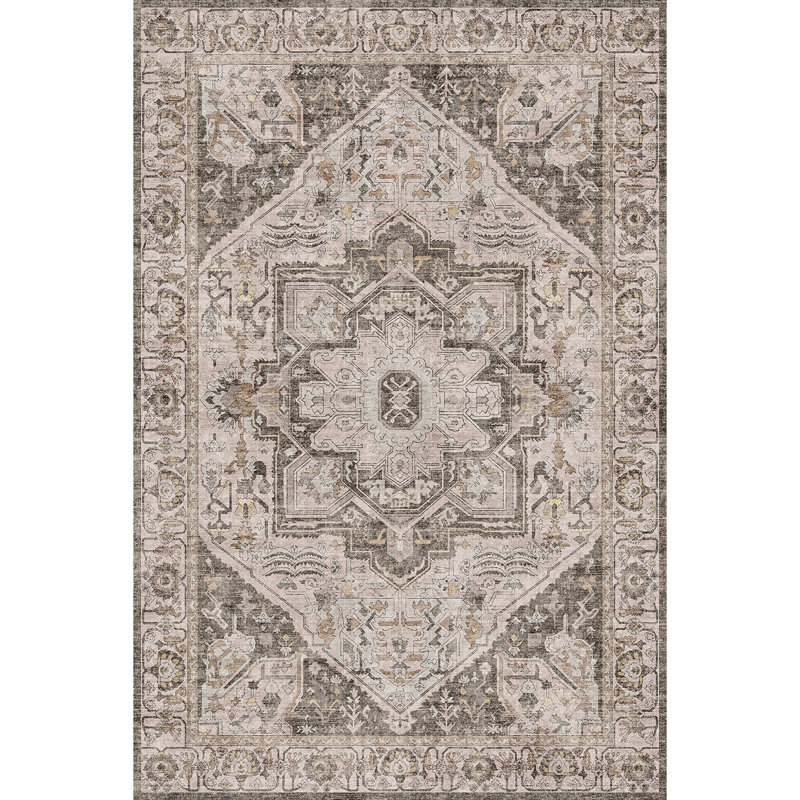 Tapis vintage lavable à la machine avec envers antidérapant Annie, Rectangle 4pi x 6 pi
