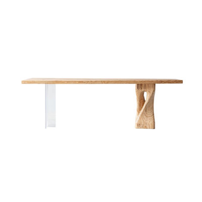 Grande table de table en bois de frêne naturel durable