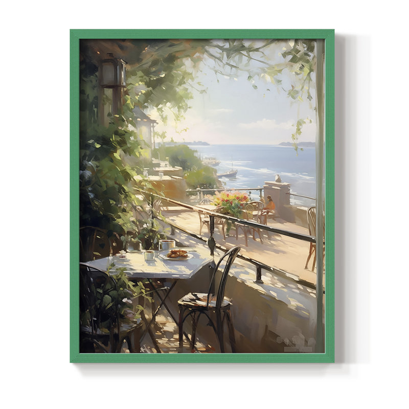 Reproduction encadrée FLORAL Series DCCXL III - bois massif, Vert