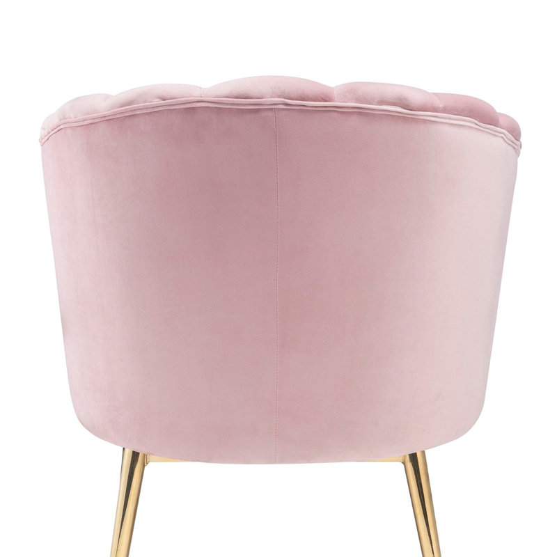 Fauteuil d'appoint Colla Blush Pink Velvet & Gold Finish (fauteuil d'appoint)
