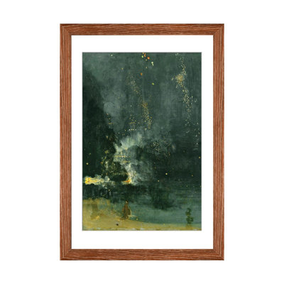 Nocturne en noir et or The Falling Rocket - reproduction d'art murale - papier d'art encadré