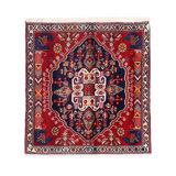 Fine Hand knotted Persian square Abadeh rug 2'X 2'