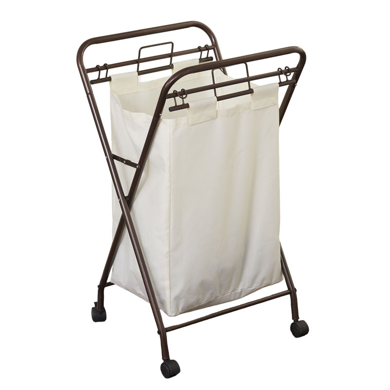 X Frame Hamper , Bronze/Natural
