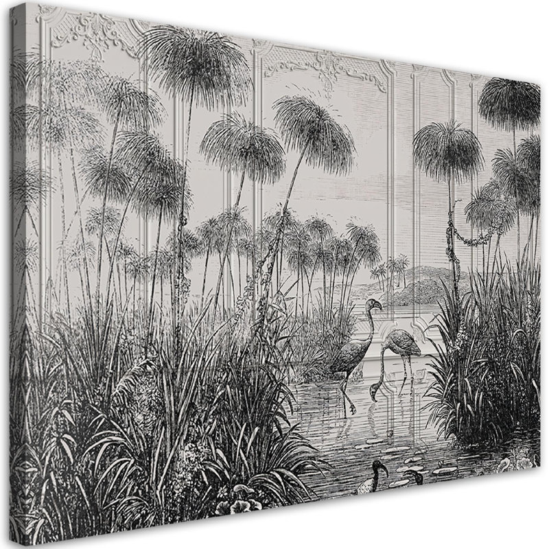 Birds In A Pond - Wrapped Canvas Print, 80cm H x 120cm W