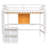 Wooden Loft Bed Frame With Desk And Writing Board, Loft Bed With Storage-853815559-853815558