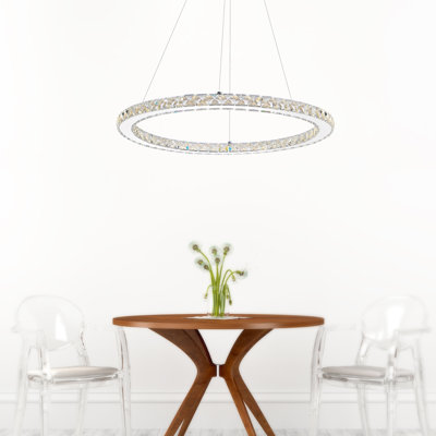LED Chandelier With Chrome Finish