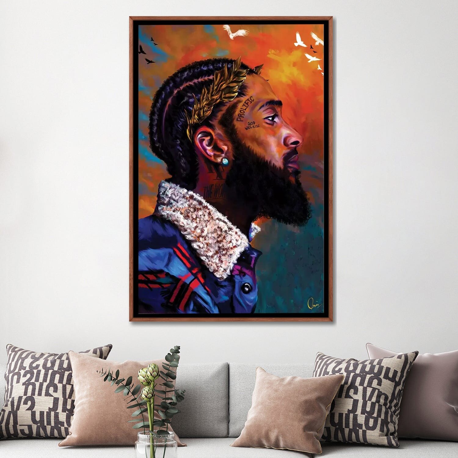 Nipsey Hussle Poster. Nipsey Hussle Print. Laker Jersey. Rapper.