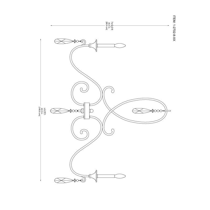 Fairchild 8-Light Warm Brass Chandelier with Crystal Drops