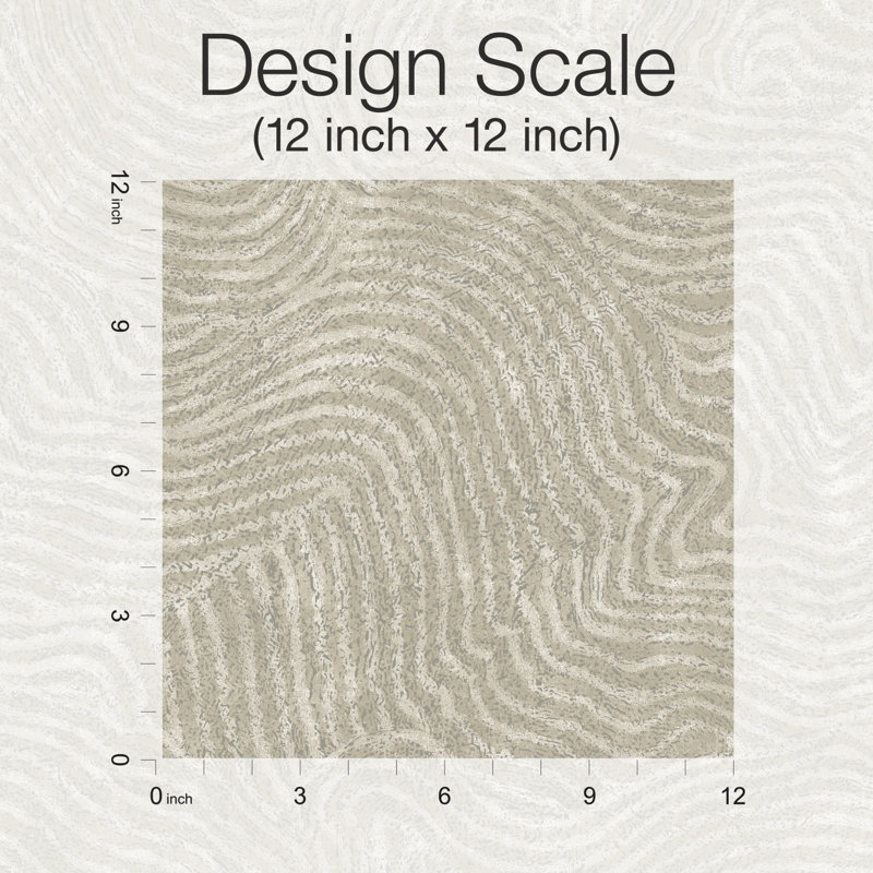 27' L x 27" W Wallpaper Roll, Taupe
