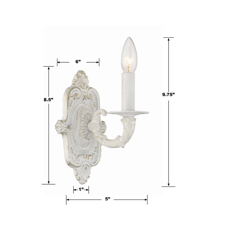 Huckabee Candle Wall Light, Antique White