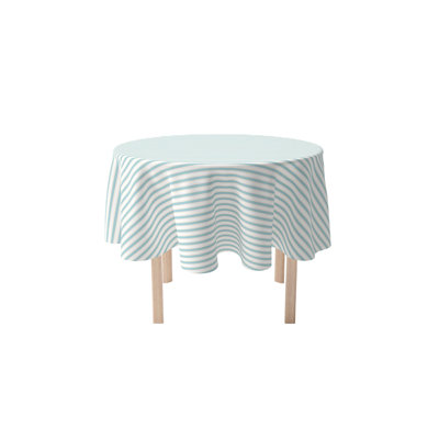 Round Striped Cotton Twill Tablecloth