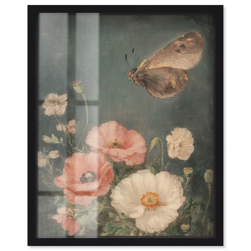 Décoration murale rétro Shadowed Flutter II Shadowbox par Art Remedy, H 37 po x l 31 po, Noir