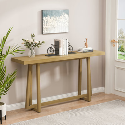 Elegant 59.84'' Console Table, Sturdy Magnesium Oxide Design For Entryway, Hallway & Living Room