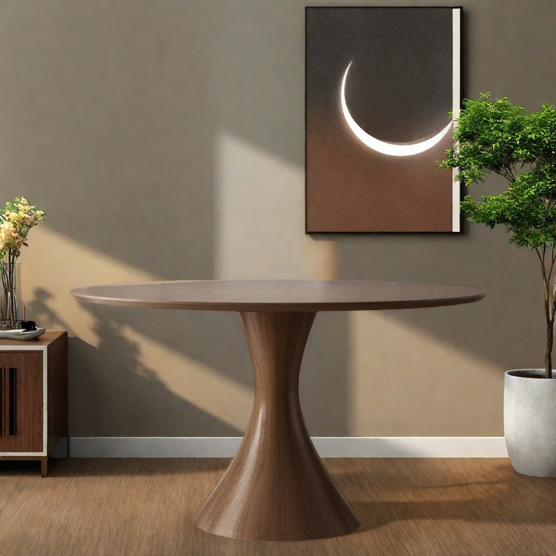 Table de salle à manger en bois massif multicouche pour des repas confortables., H 29,53 po x L 53,15 po x l 53,15 po