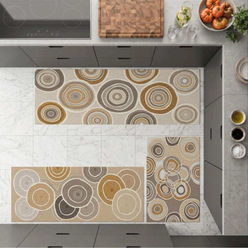 Circle Pattern Non-Slip Washable Kitchen Mats