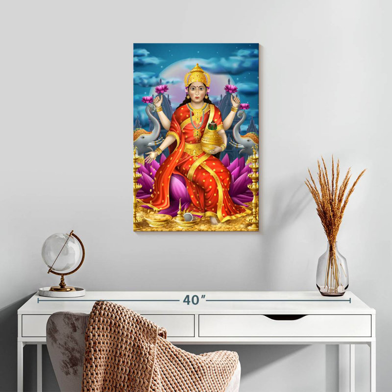Adella, déesse de la richesse, Lakshmi, H 24 po x l 16 po
