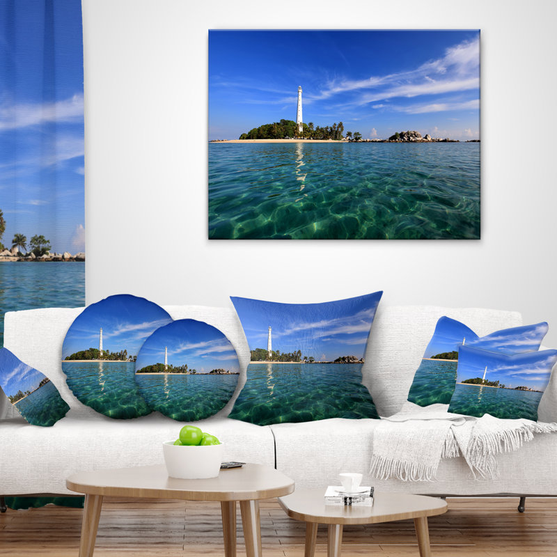 Coussin de seascape lengkuas island indonésie, 16 po x 1 po, Coussin décoratif