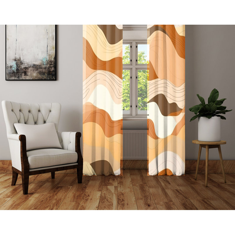 Paire de rideaux semi-transparents en polyester Bethzaira, L 20 po x L 61 po