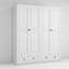 Armoire polyvalente à 4 portes avec 2 tiroirs, placard spacieux pour la chambre ou la chambre d'amis, blanc-599680704