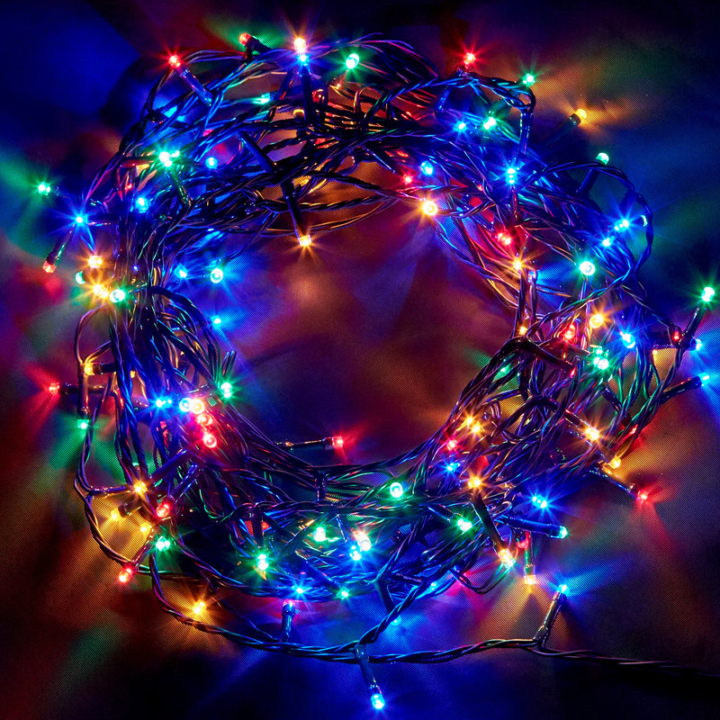 NETTA 500 LED Fairy Indoor / Outdoor String Lights, Green/Blue/Red