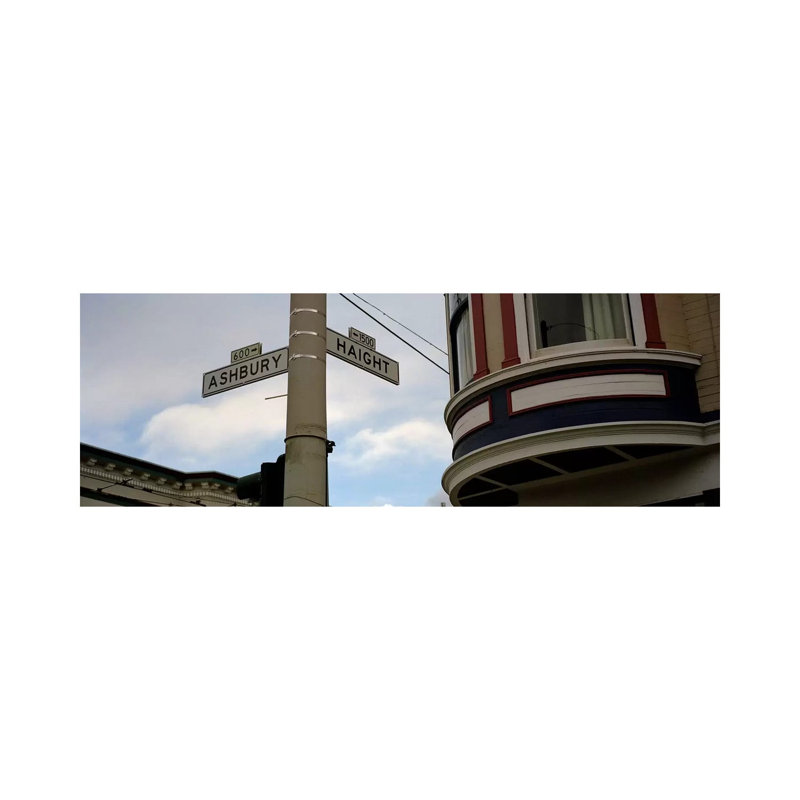Haight Ashbury District San Francisco CA 1 Piece Wrapped Canvas Panoramic Wall Art, 30.48 cm H x 91.44 cm W x 1.91 cm D