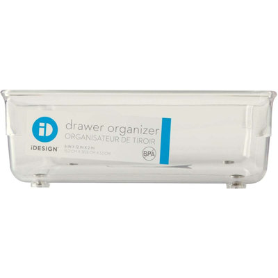 iDesign 70025 Drawer Organizer Linus 2" H X 6" W X 12" D Plastic Clear