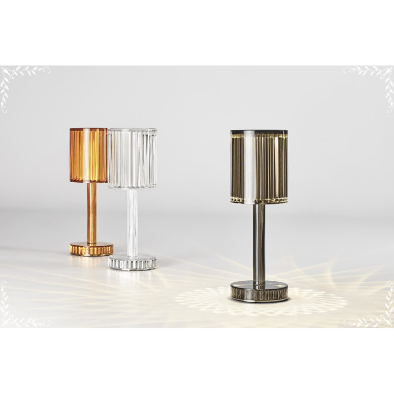 Gatsby Cylinder Resin Table Lamp, Cristal