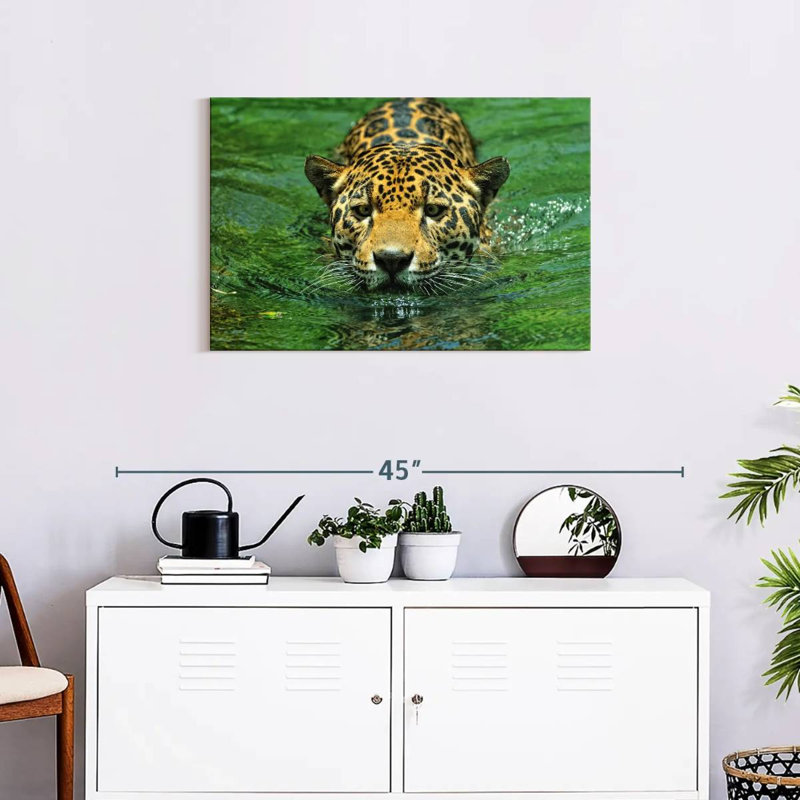 Brampt Swimming Jaguar, 20" H x 30" W