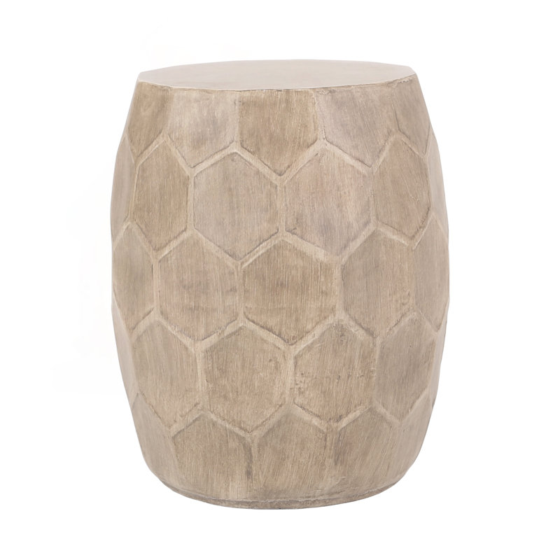Honeycomb Pattern Natural Concrete Side Table