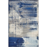 Strouth Abstract Grey/Blue Area Rug