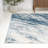Olvin Contemporary Glam Abstract Marble Navy/Cream Rug-436089520