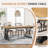 Rustic Rectangular Kitchen Table with X-Trestle Metal Legs-1834152733-1834152730