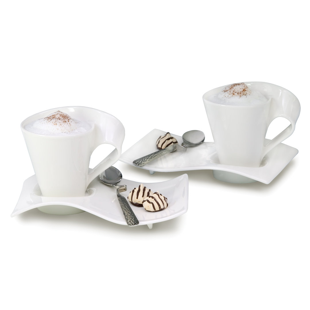 Villeroy & Boch New Wave Caffe Coffee Mug, Set/2, with Plate & Spoon (Set of 2) Villeroy & Boch 