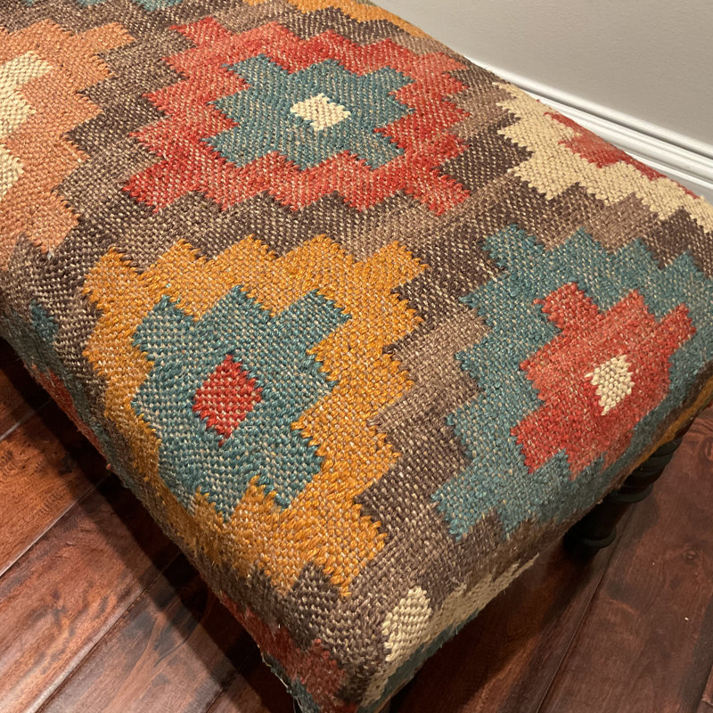  Banc rembourré en bois fait à la main Kilim