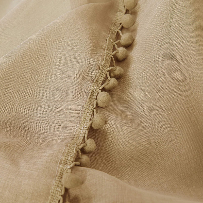 Aeian Semi Sheer Curtain Pair, 40" W x 84" L, Beige
