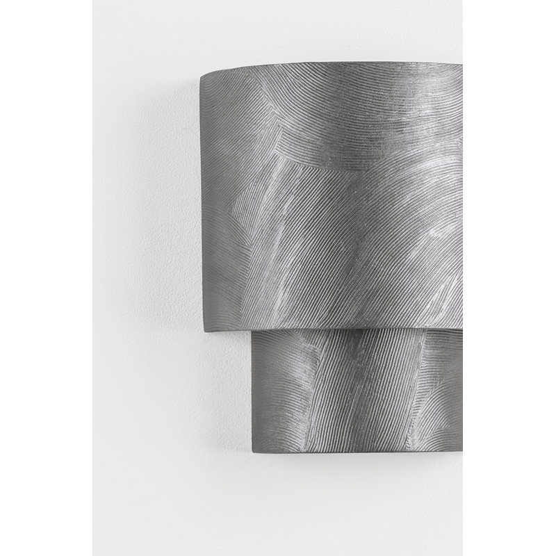 Applique murale Moray en feuille noire, Argent argent