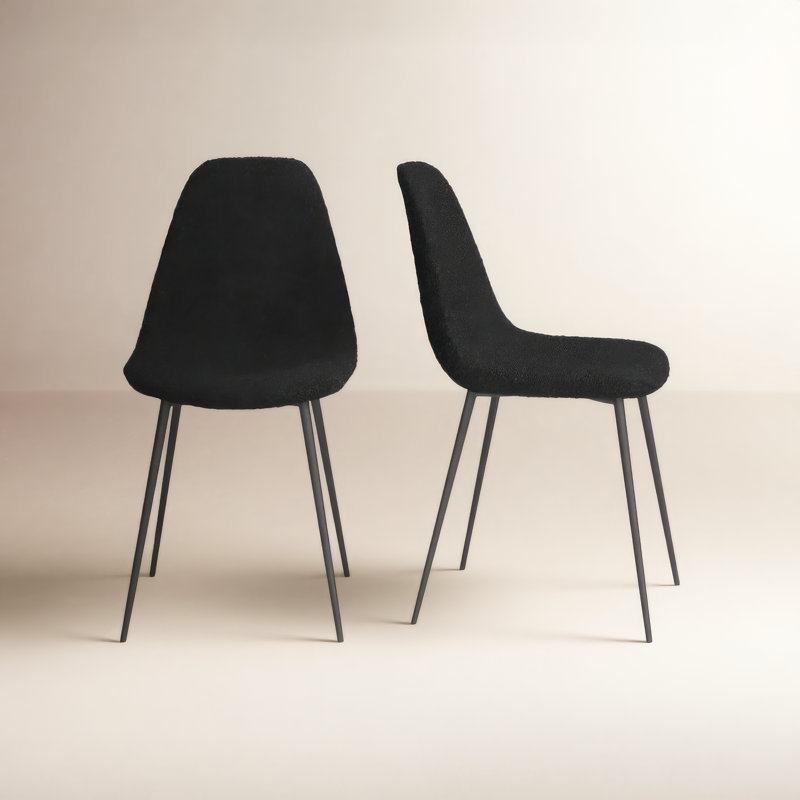 Chaise Kinlaw Boucle, Noir bouclé