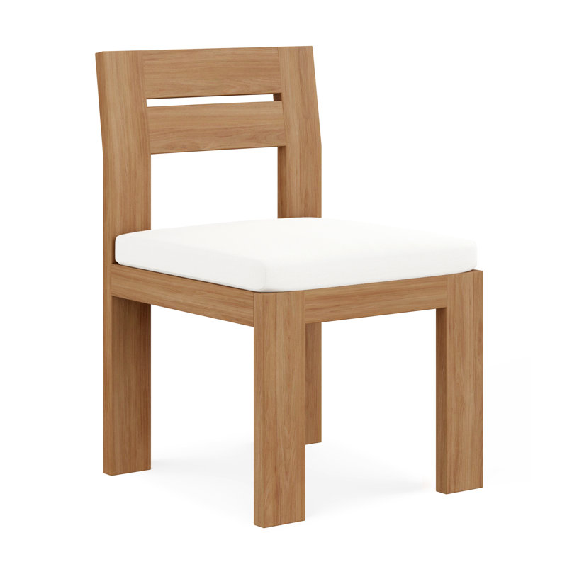 Beja Outdoor Teak Dining Side Chair, White