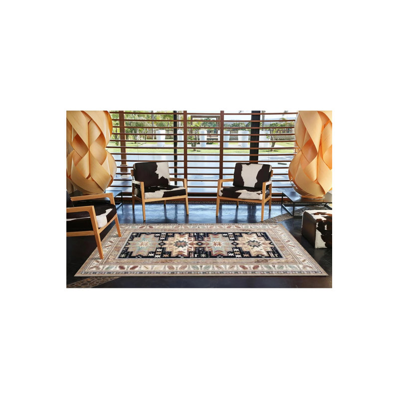 Cream Geometric Modern Washable Cotton Decorative Carpet, Runner 2'6" x 9'11"