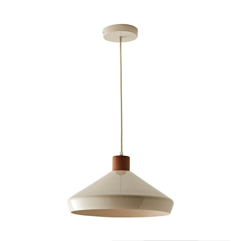 Dekota 1 - Light Walnut Pendant, Cream/Walnut, Yes