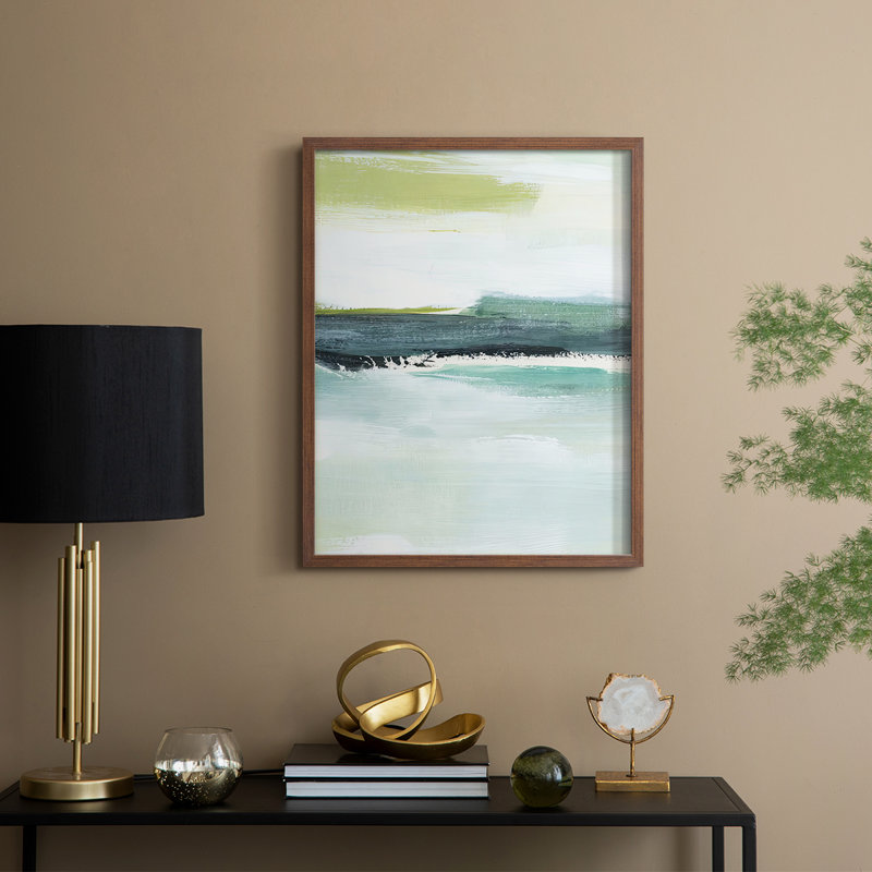 Sea Sea Layers III, reproduction encadrée - bois massif, H 21 po x l 17 po, Noyer