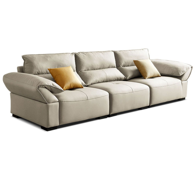 Canapé modulaire en similicuir, H 37,4 po x l 118,11 po x P 39,37 po, 4, Beige