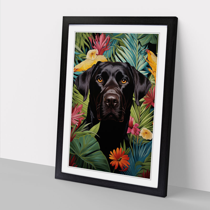 Labrador Retriever Contemporary - Single Picture Frame Print on Wood, Black, 46cm H x 34cm W x 2cm D
